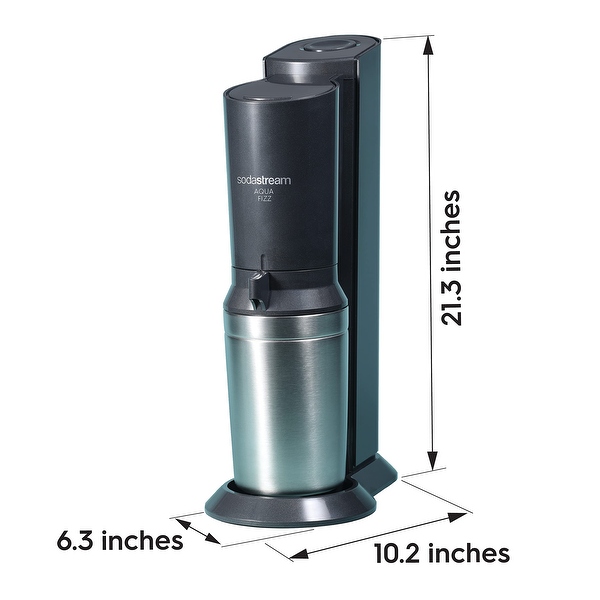 Aqua Fizz Sparkling Water Machine (Black) with Co2 & Glass Carafes ...