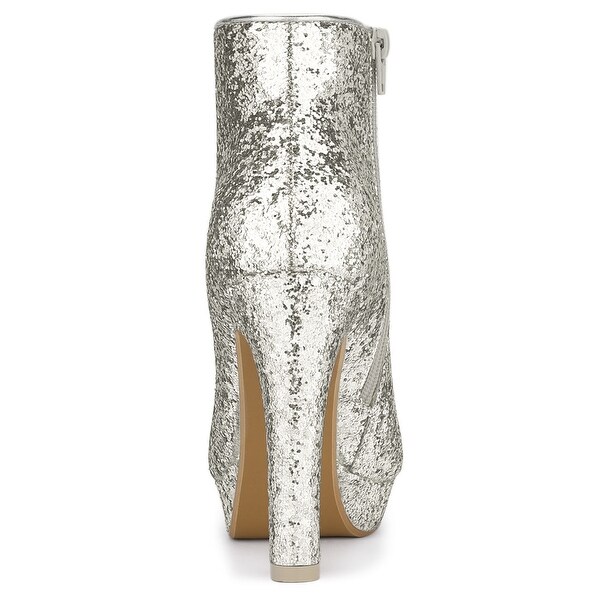 glitter peep toe heels