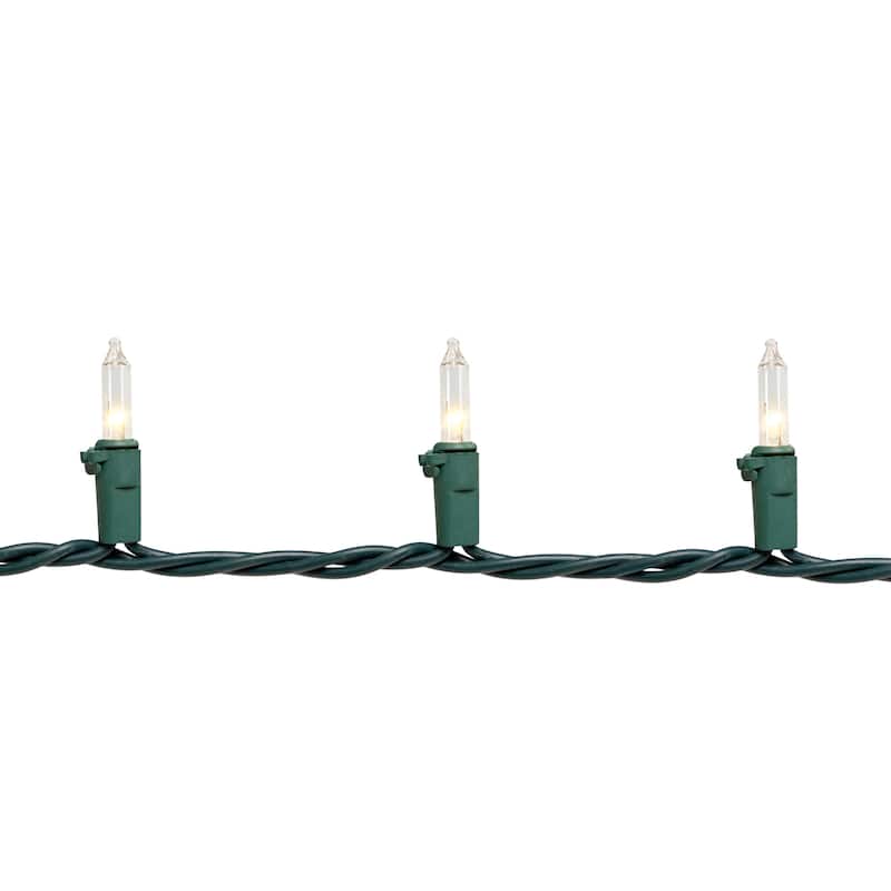 450-Count Clear Mini Christmas Light Set - 92' Green Wire