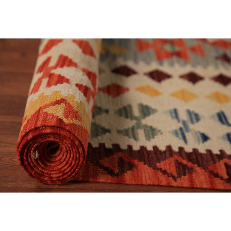 Kilim Oriental Large Rug Flatweave Tribal Wool Carpet - 9'10"x 16'3"