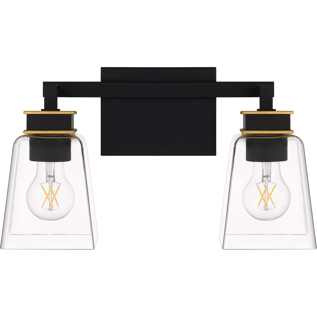 Almany 2-Light Matte Black Bath Light
