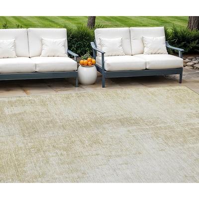 HomeRoots Abstract Transitional Rectangle Outdoor Rug