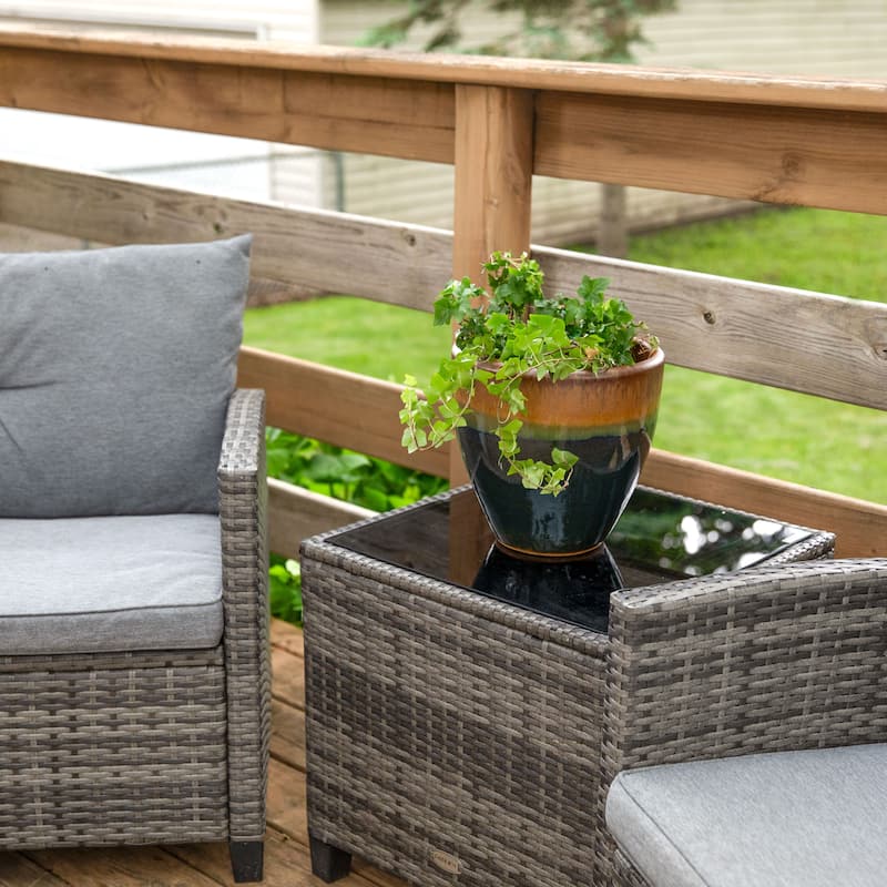 Sunnydaze Glazed Ceramic Planter with Drainage Holes - Set of 2