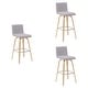 preview thumbnail 56 of 120, Skara Swivel Bar Stool, Upholstered Bar Height Chair with Bentwood Frame Set of 3 - Gray Fabric & Oak