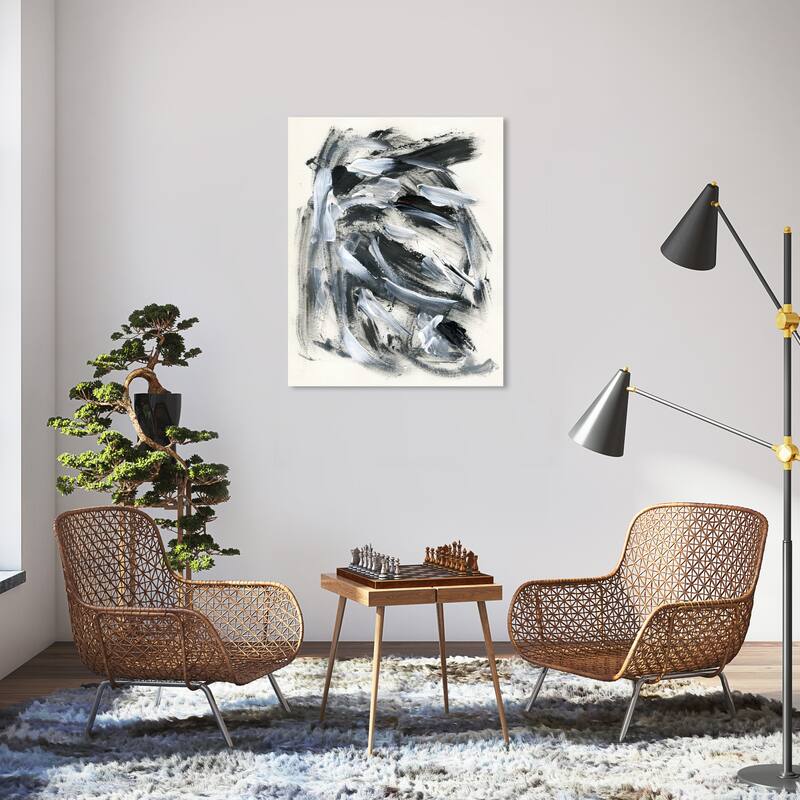 Wynwood Studio Abstract An Owl White and Modern & Contemporary Wall Art Canvas Print - 36 x 30