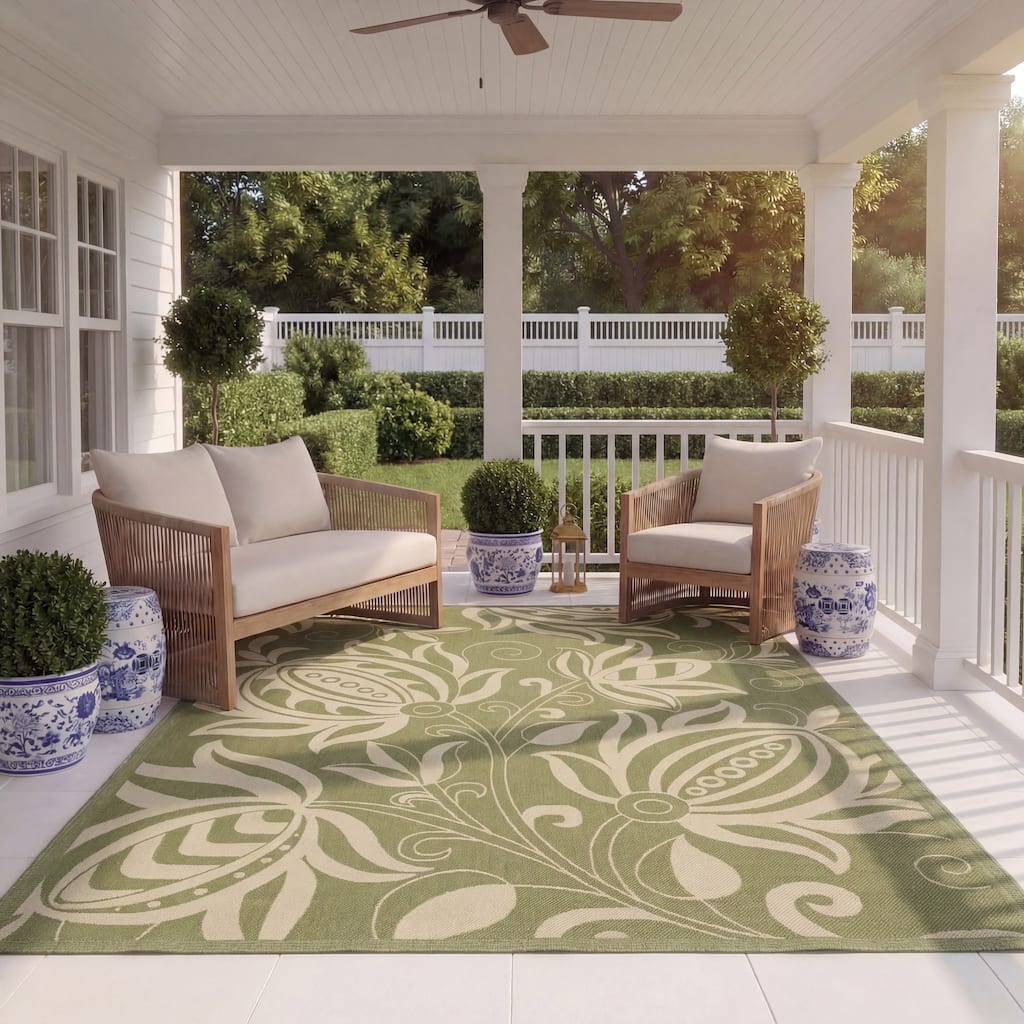SAFAVIEH Courtyard Nasima Indoor/ Outdoor Patio Backyard Rug