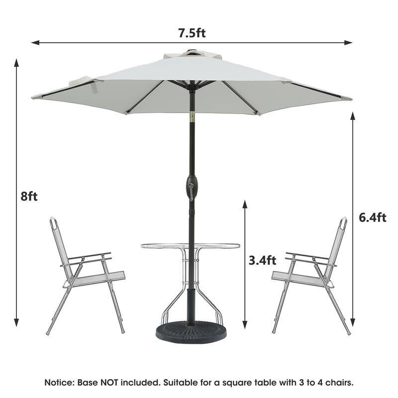 7.5ft x 7.5ft Outdoor Patio Umbrella