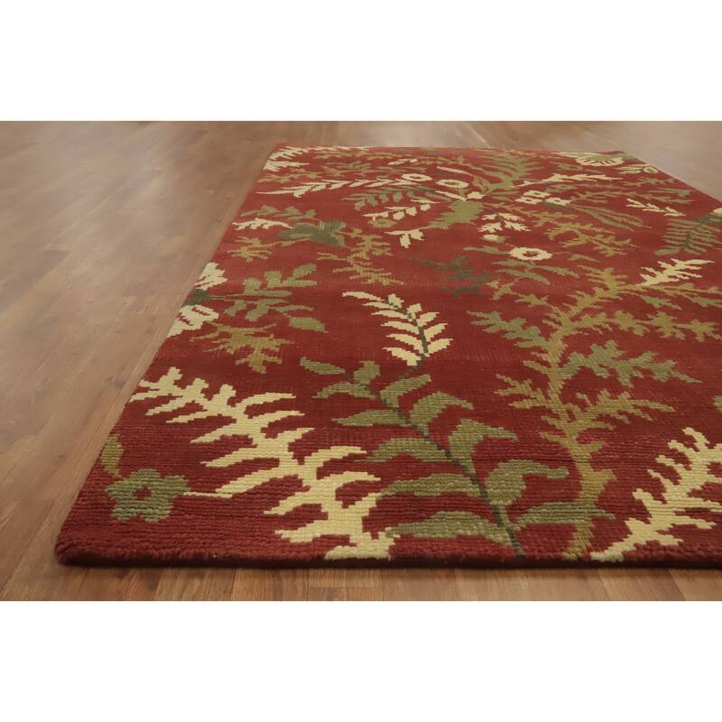 Handmade Floral Indian Area Rug 5x9 - 8' 10'' X 5' 5''