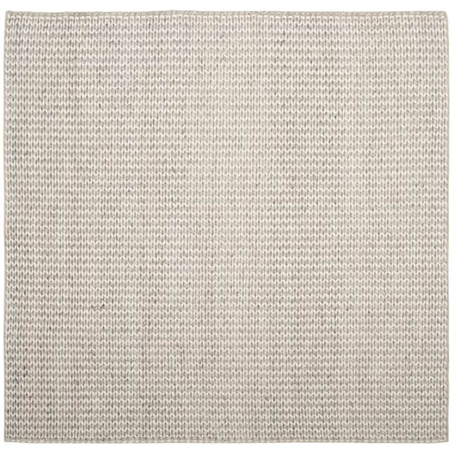SAFAVIEH Handmade Natura Steinvor Geometric Wool Rug - 6' x 6' Square - Ivory/Silver