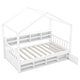 preview thumbnail 8 of 8, White Twin Size Wood House Bed Kids Bed with Shelves and Mini-Canbinet