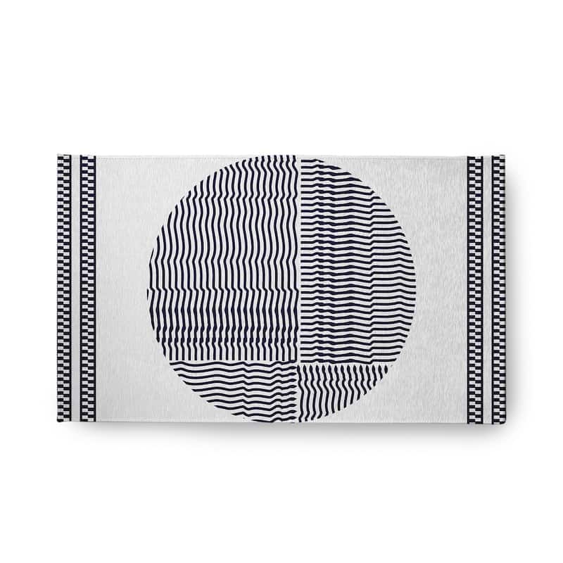 Geo Circle Rug - Spring Navy - 18" x 30"