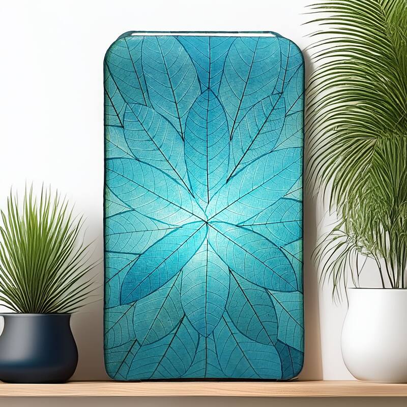 Eangee Handmade Sunburst Table Lamp, Cocoa Leaves Shade, 15 x 8 x 30 in.