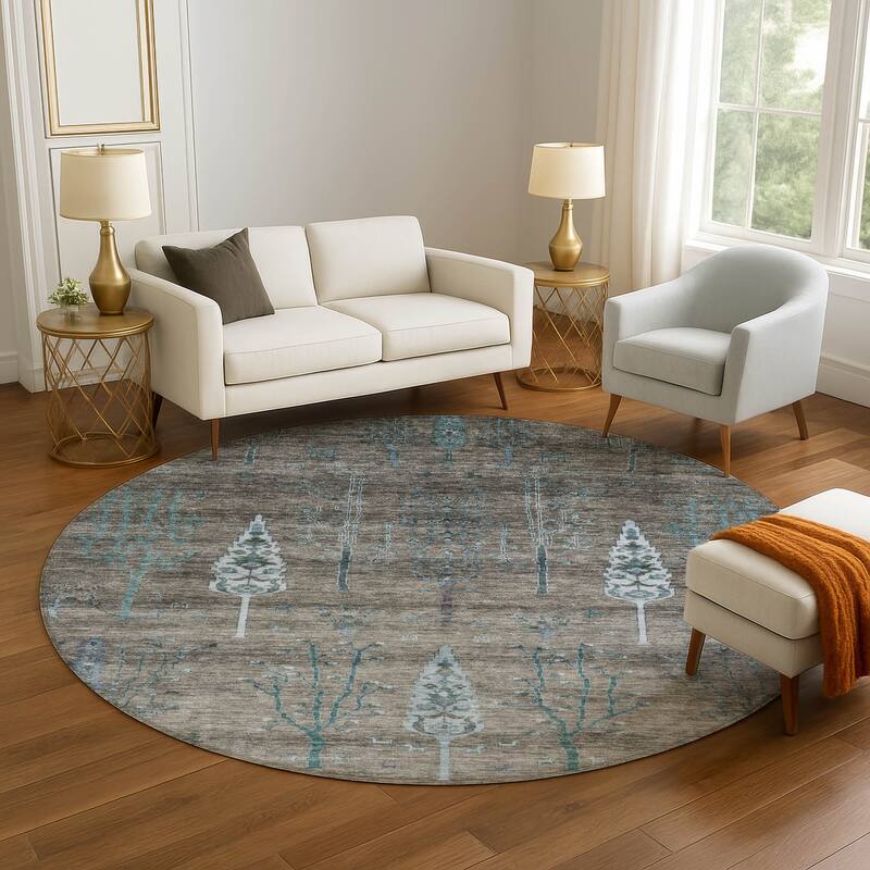 Premium Washable Super Soft Global Boho Mayfield Rug - Brown - 8' x 8'
