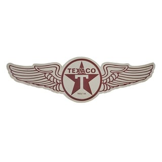 American Art Decor Vintage Texaco Wings Logo Embossed Metal Wall Sign