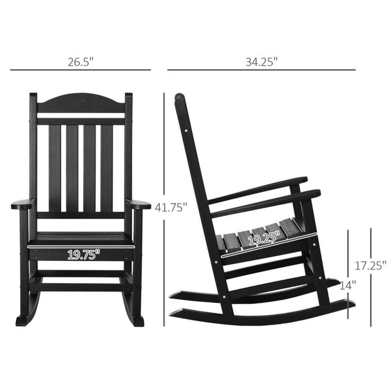 Outdoor Rocking Chair HDPE Weather Resistant Patio Garden Chair