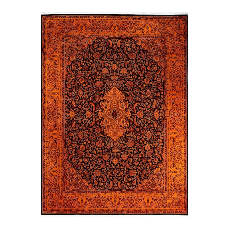Fine Vibrance, One-of-a-Kind Hand-Knotted Area Rug - Orange, 9' 1" x 12' 2" - 9' 1" x 12' 2"