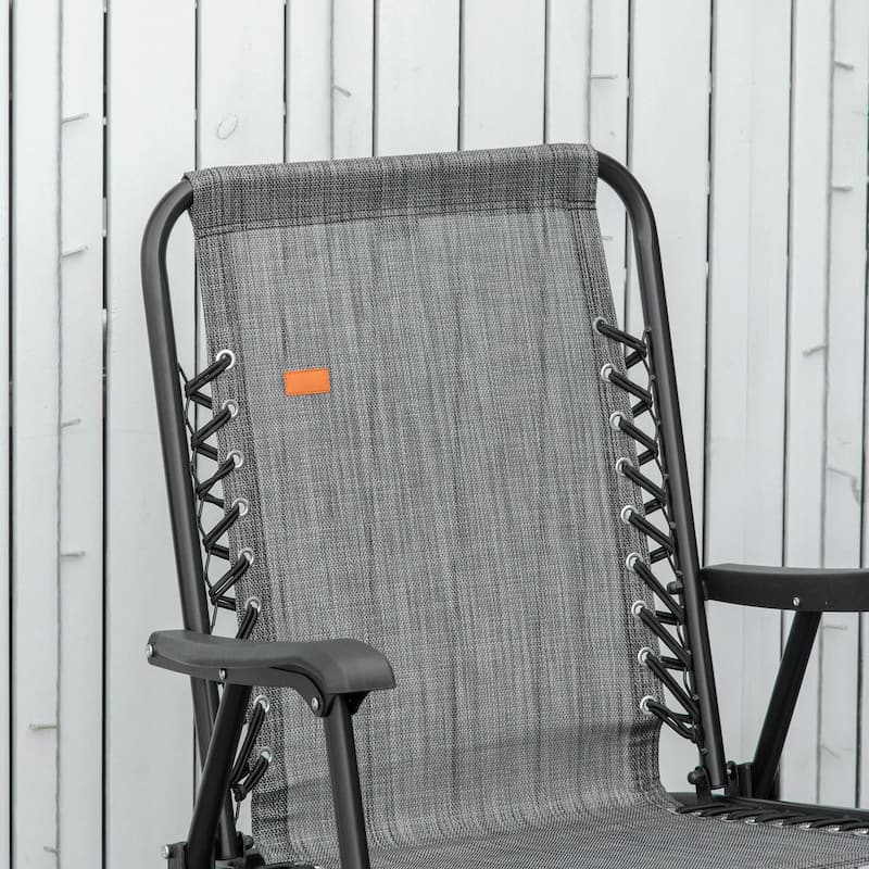 Patio Folding Bungee Chair,Outdoor Sling Seat,Armrests,Portable Lawn