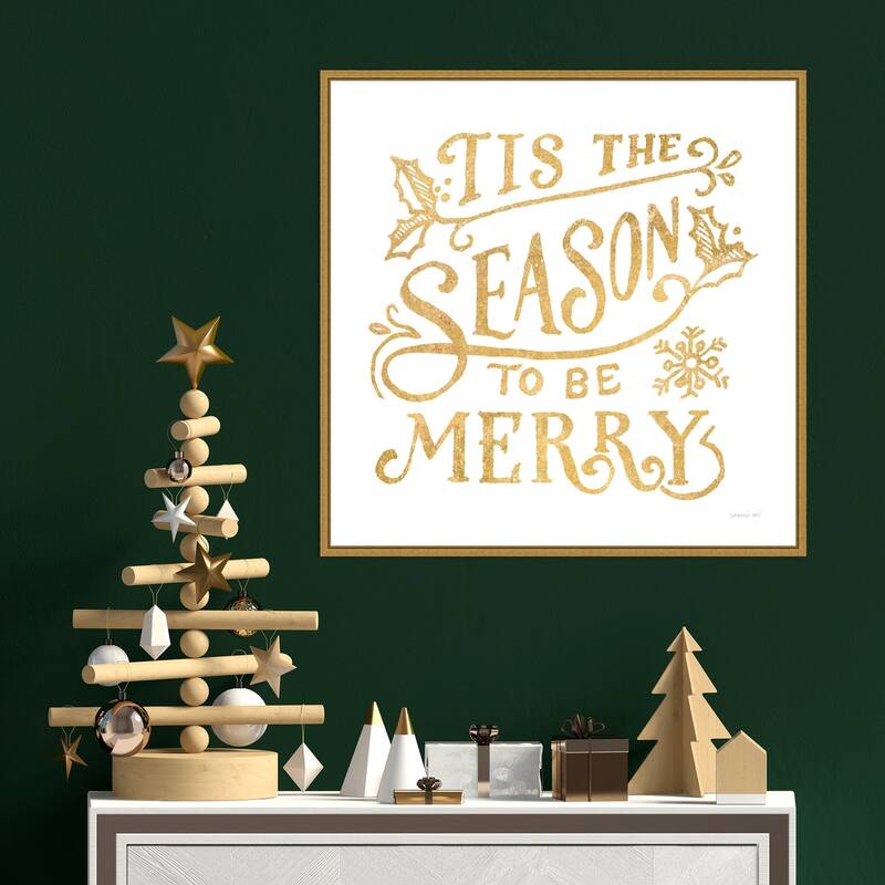 White and Bright Christmas II by Danhui Nai Framed Canvas Wall Art