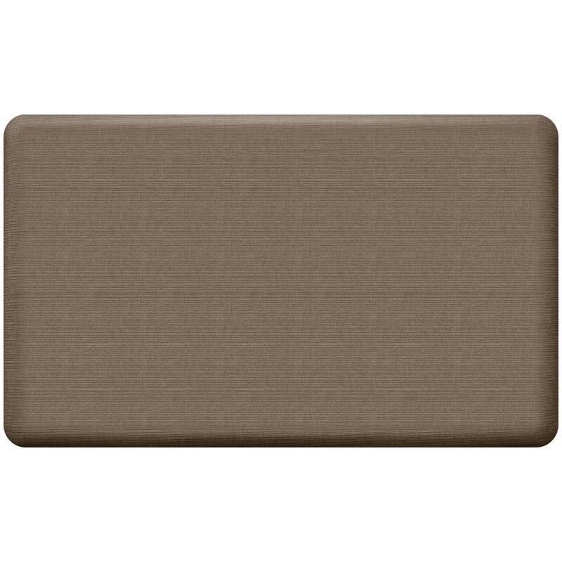 Designer Comfort Grasscloth Anti-fatigue Kitchen Mat - 1'6" x 2'6" - Pecan