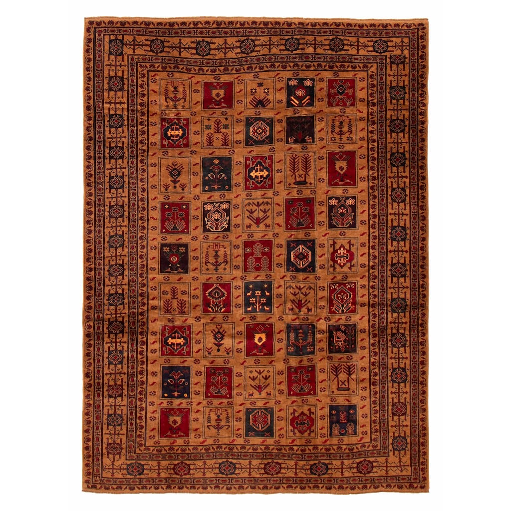 ECARPETGALLERY Hand-knotted Teimani Brown Wool Rug - 6'9 x 9'2