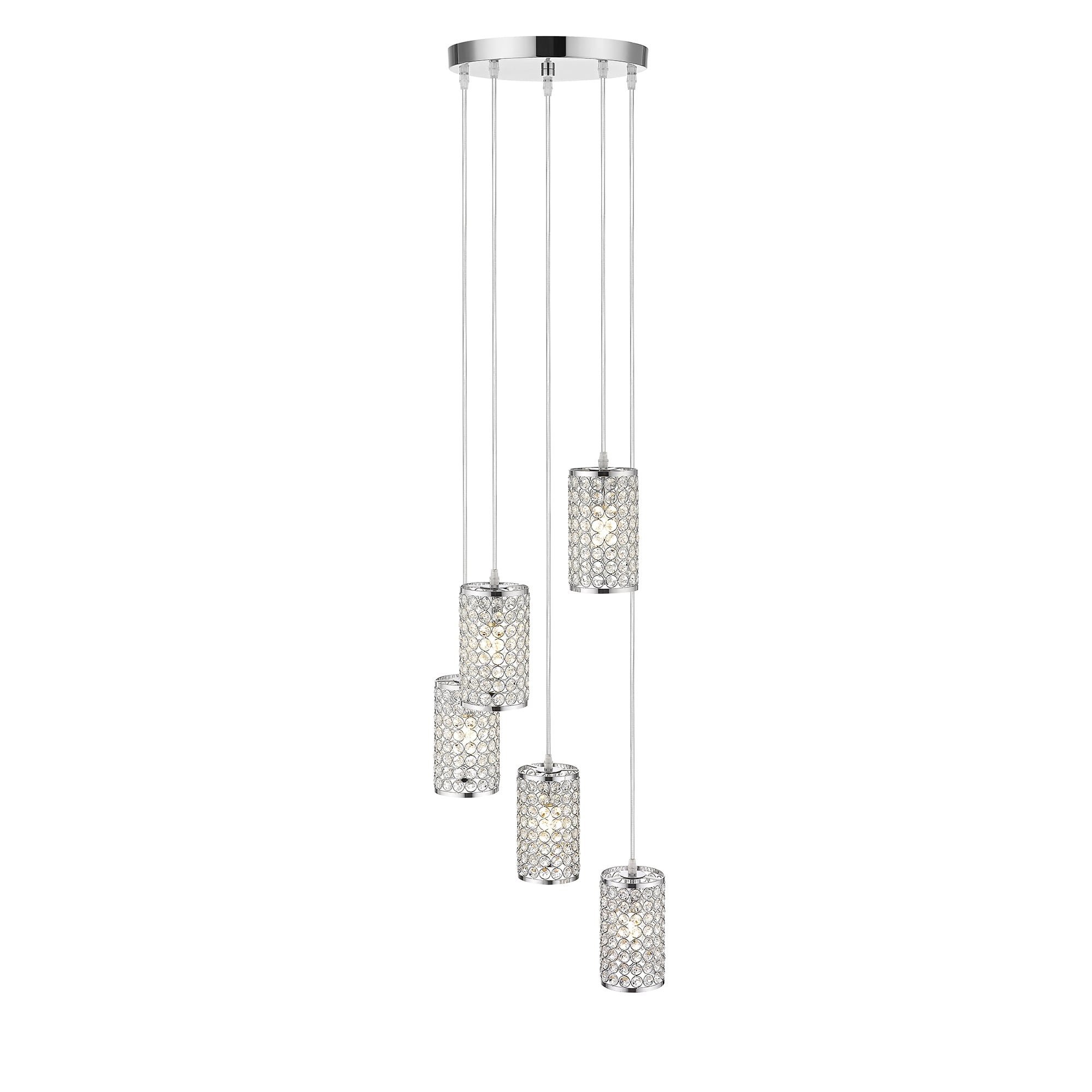 OVE Decors Monaco 5-Light 15 in Ceiling Pendant Light in Chrome  Crystal  finish Bed Bath  Beyond 32207533