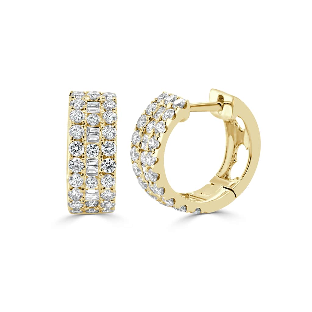 Joelle Diamond Huggie Earrings 14K Gold