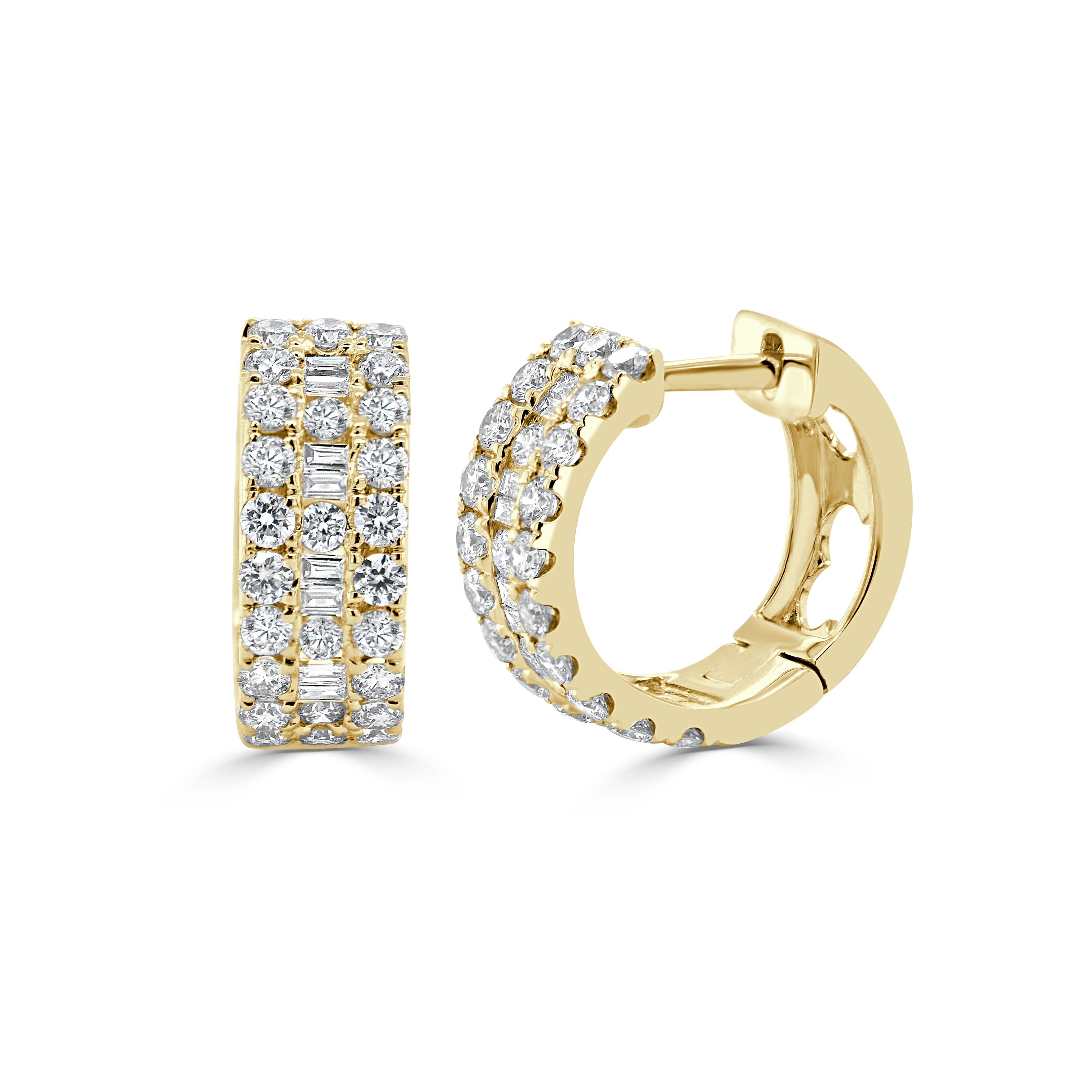 Joelle Diamond Huggie Earrings 14K Gold