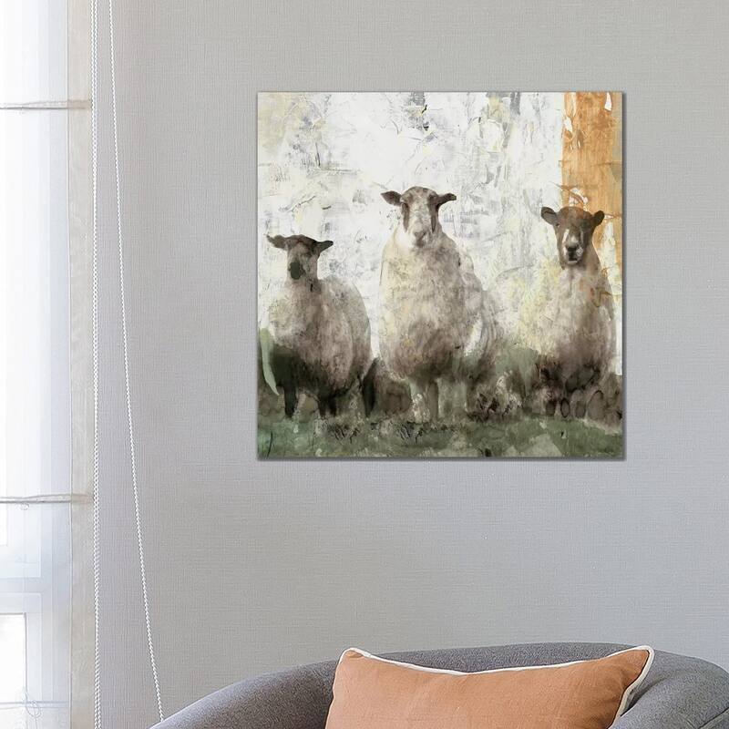 iCanvas "Three Sheep" by Stellar Design Studio Canvas Print - 26x26x1.5