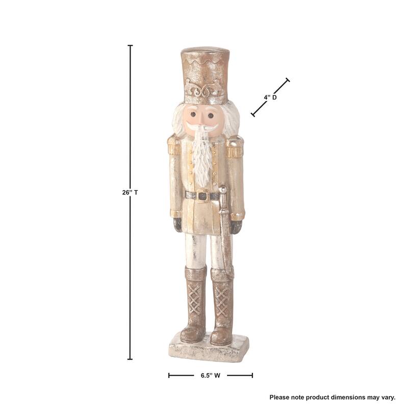 27" Paper stone Gilded Nutcracker Soldier