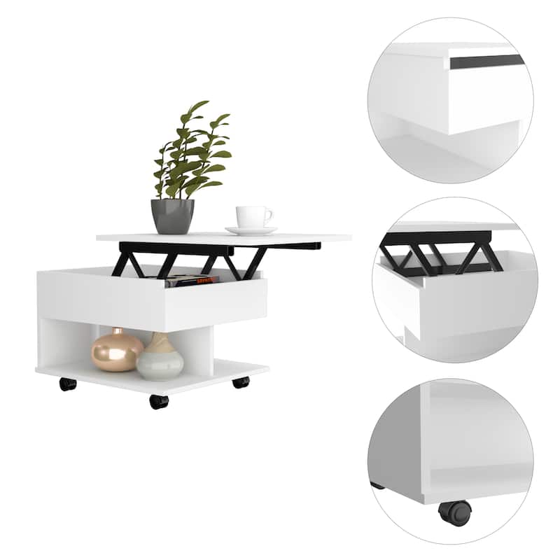 Peterson 1-Drawer 1-Shelf Lift Top Coffee Table