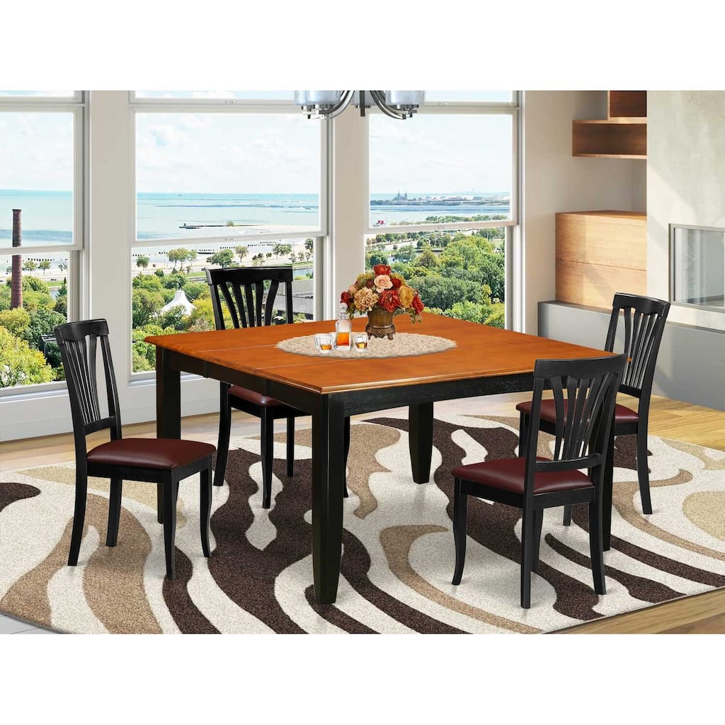 Tuscan Dining Room Set - Table and Chairs - 54 Inch Square Gathering Table - 8 Chairs