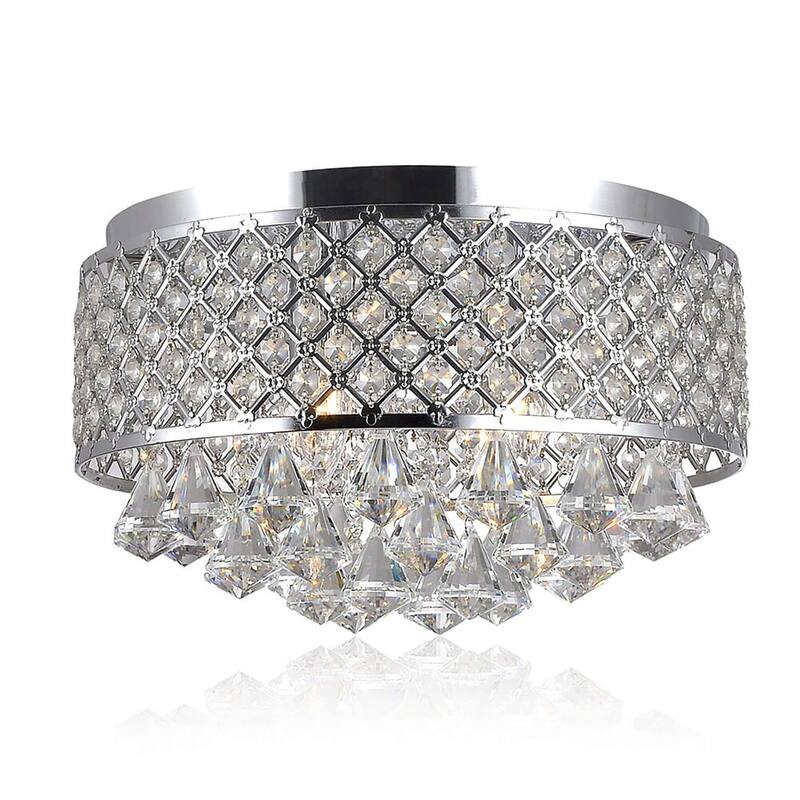 Silver Orchid Taylor 4-light Crystal Flush Mount Chandelier