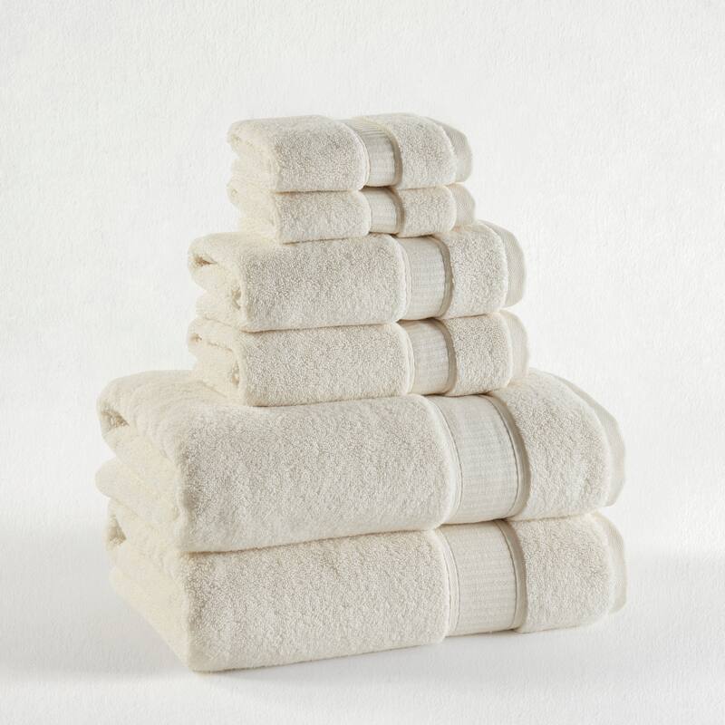 J. Queen New York Belmore Luxury 6 Piece Towel Set - Ivory
