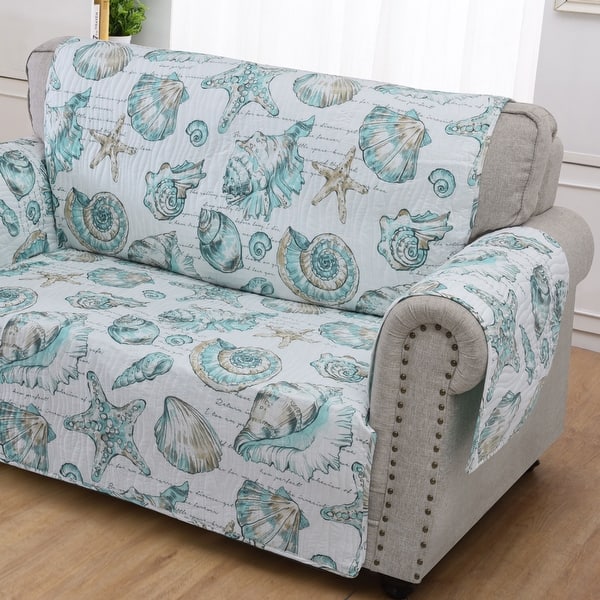 slide 2 of 9, Barefoot Bungalow Cruz Reversible Loveseat Protector - 103x76in White