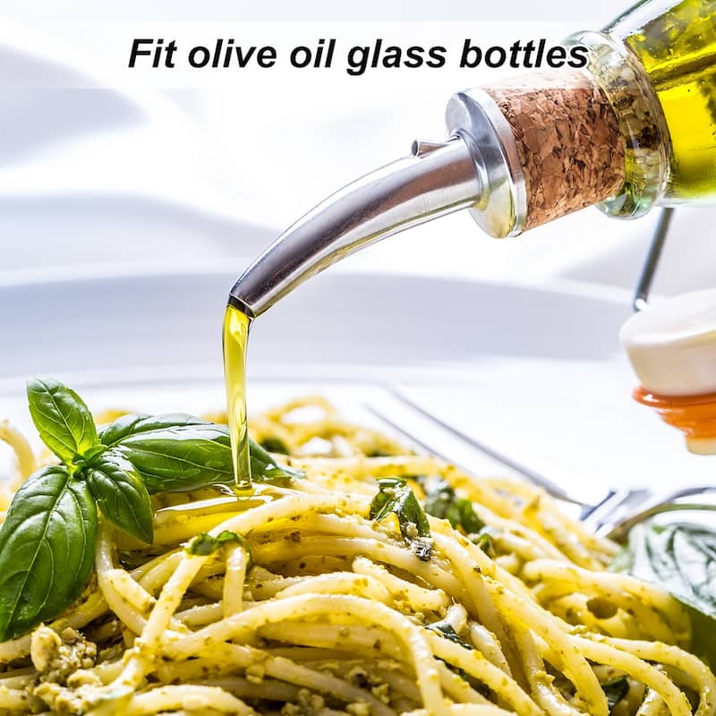 Auto Flip Olive Oil Spout, for Pours Liquid, Olive Oil, Wine, Vinegar - Silver
