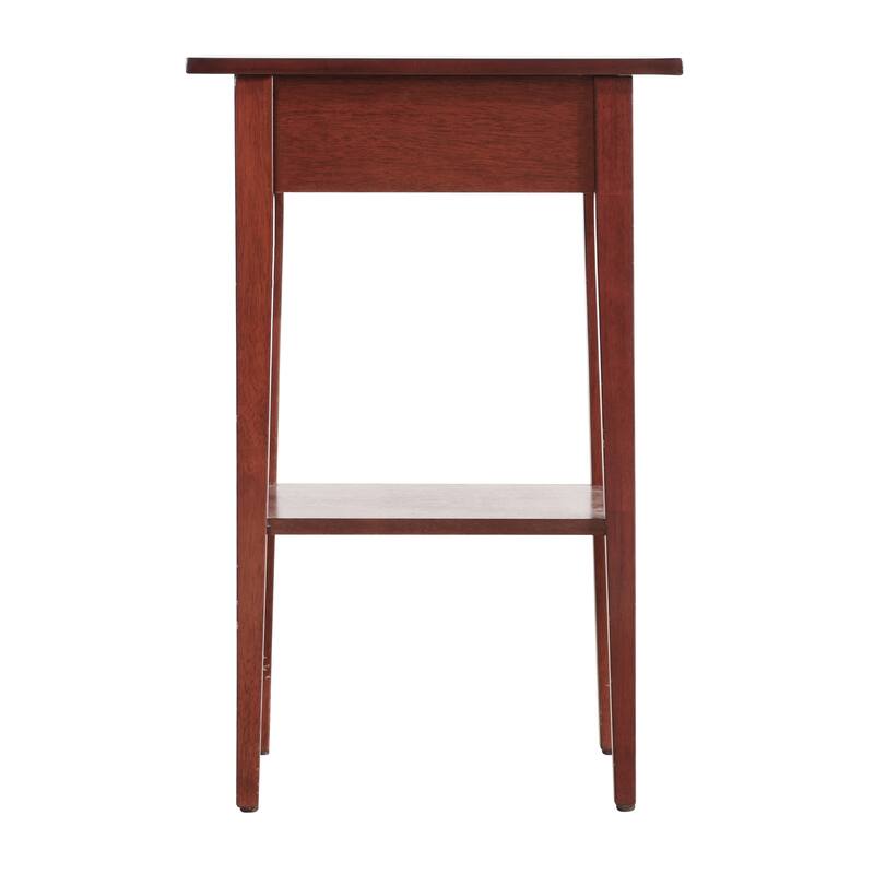 Modern 28-in Metal Hand Holder Single-Drawer Wood Tall Nightstand with Shelf