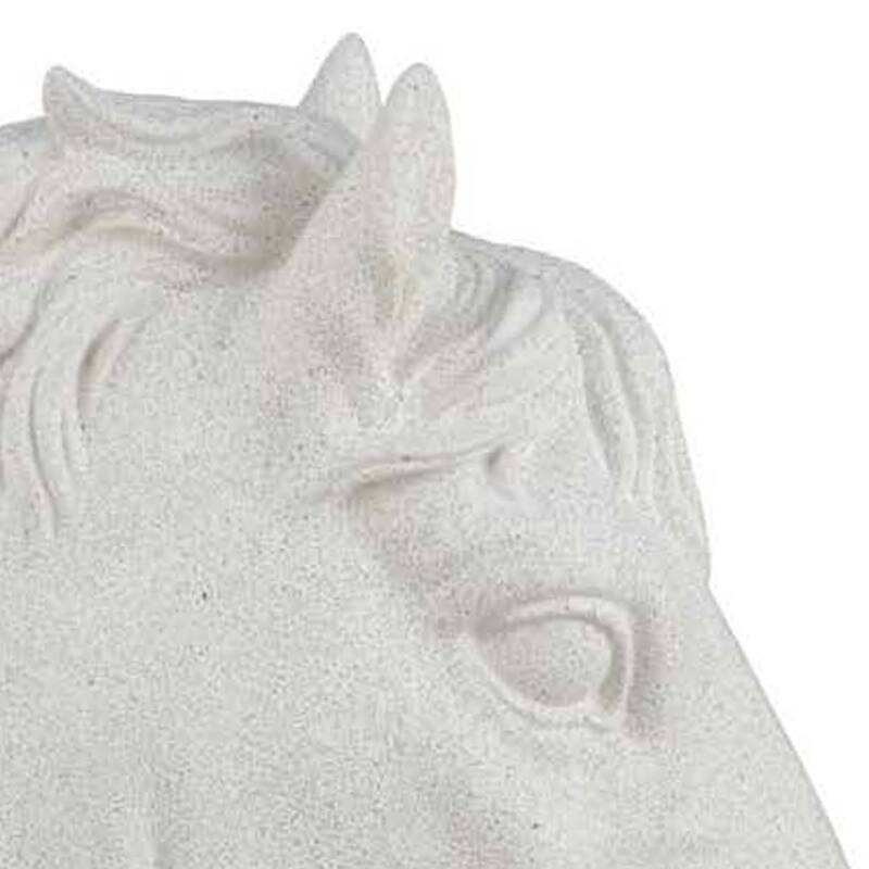 Amey Horse Head Sculpted Bookends Set of 2, White Stone Finish Resin