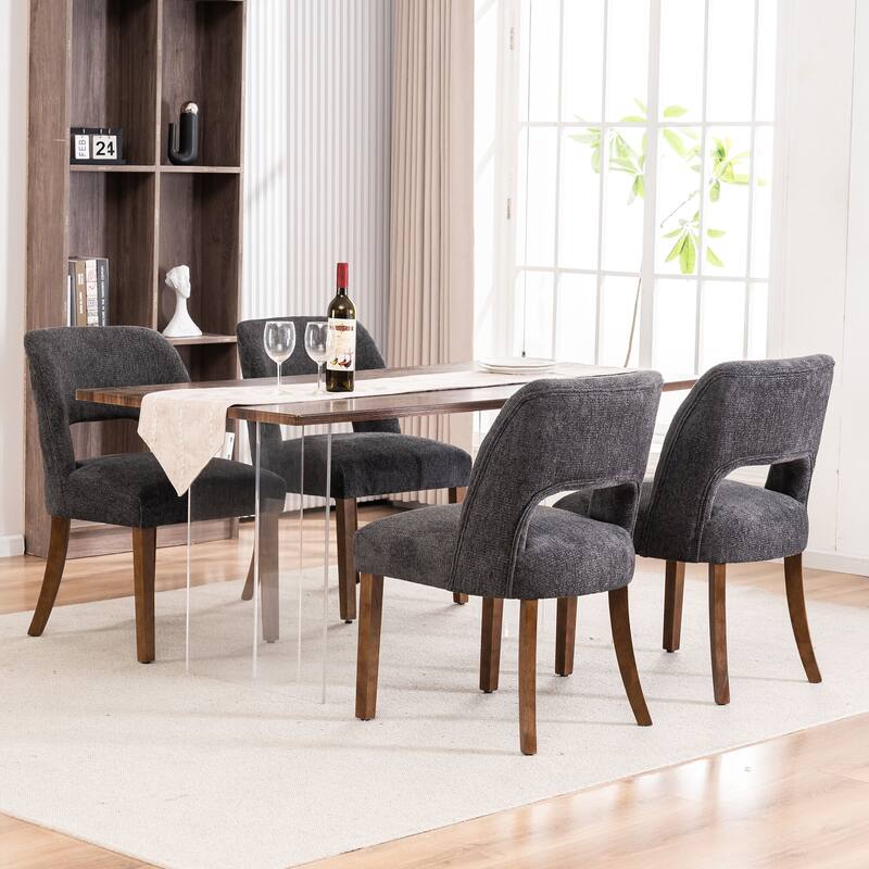 Wooden Dining Chairs Set of 2/4/6,Modern Fabric Upholstered Dining Room Chair Kitchen Chairs