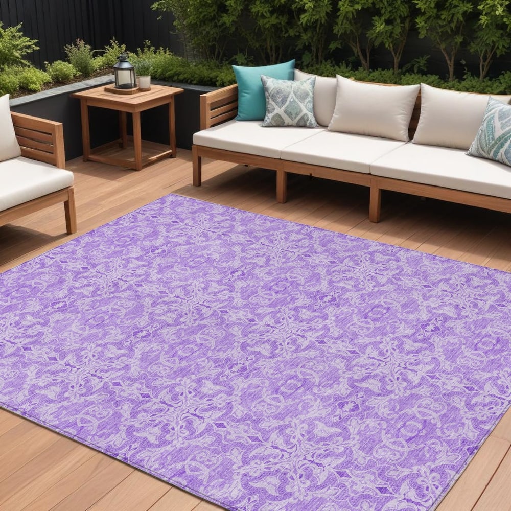 HomeRoots Medallion Transitional Rectangle Outdoor Rug