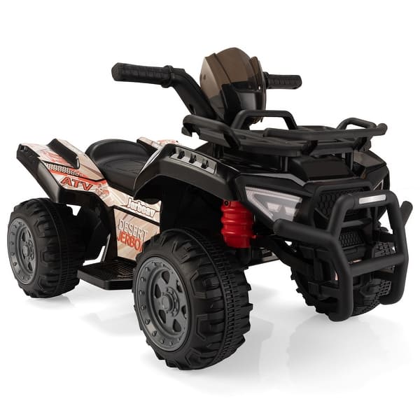 slide 2 of 16, 6V Kids Ride-On ATV Quad, Electric 4-Wheeler Car with Music, Horn, USB, and MP3 for Toddlers Ages 18-48 Months Black