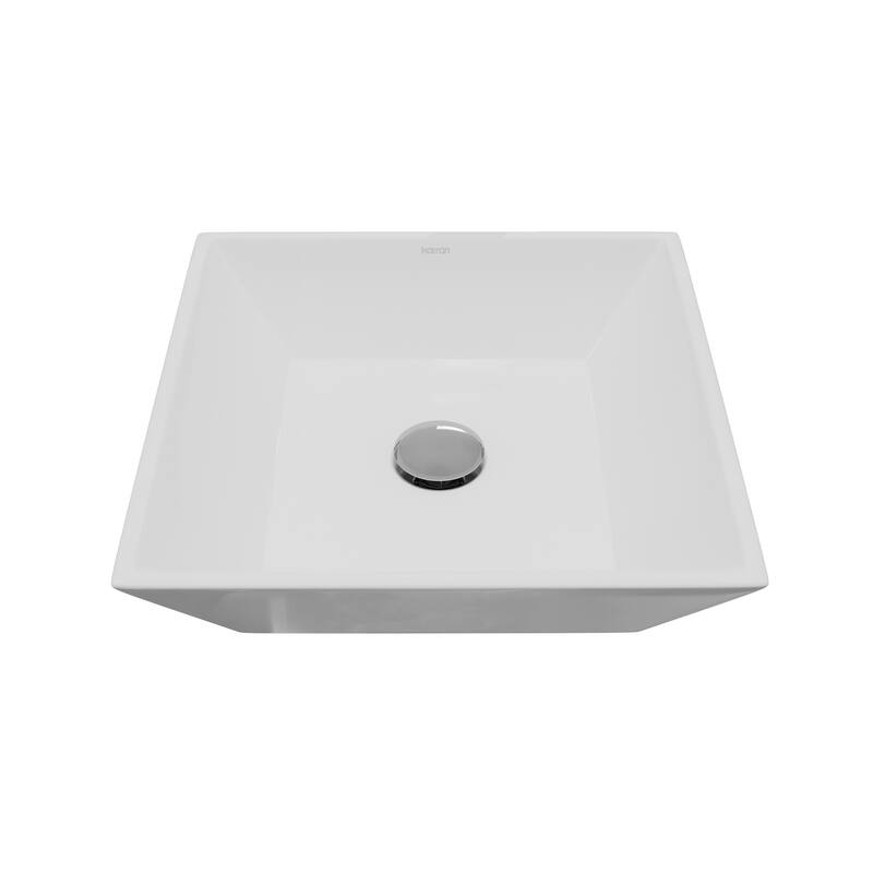 Karran Valera 16" Vitreous China Vessel Bathroom Sink in White - White