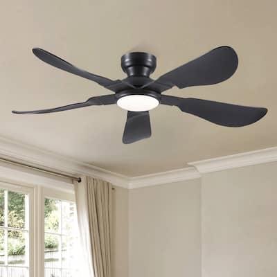 32/36/46/52 inches Ceiling Fan with Light and Remote 5 Blades-Black
