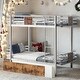 preview thumbnail 1 of 10, Twin XL over Twin XL Metal Bunk Bed with MDF Board Guardrail and Two Storage Drawers Silver