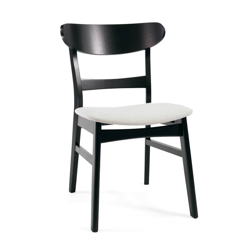 Roomfitters Mid-Century Modern Dining Chairs with Solid Wood Frame and Upholstered Seat, Set of 2