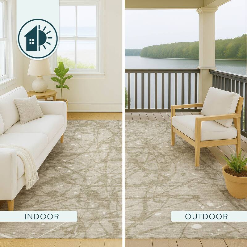 Machine Washable Indoor/ Outdoor Modern Campo Chantille Rug