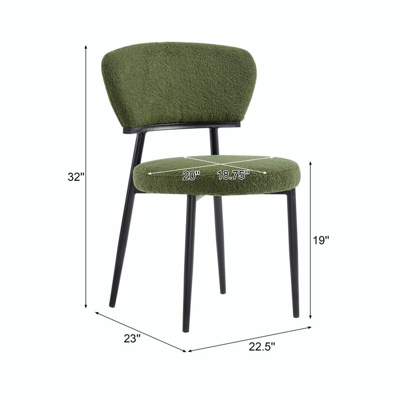 Set of 2 Modern Upholstered Arm Dining Chairs with Metal Legs, Soft Padded Seat & Backrest