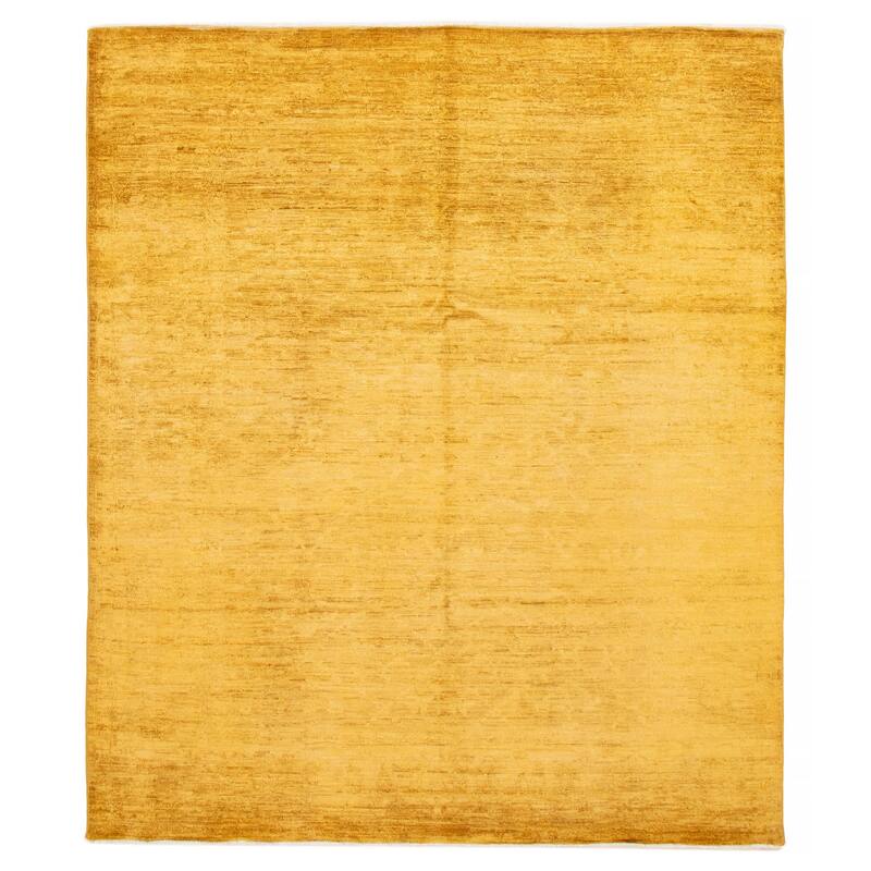 ECARPETGALLERY Hand-knotted Vibrance Dark Gold Wool Rug - 8'2 x 9'7 - Dark Gold - 8'2 x 9'7