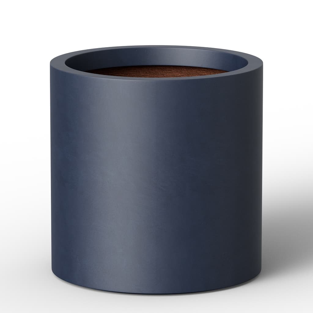 Concrete Tall Round Pot Cylindrical Flower Planter with Drainage Hole