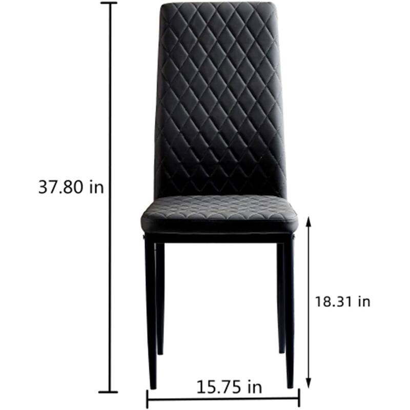 Modern Dining Chairs Set of 6 with PU Leather Seat and Metal Legs Accent Kitchen Side Chairs for Restaurant and Living Room