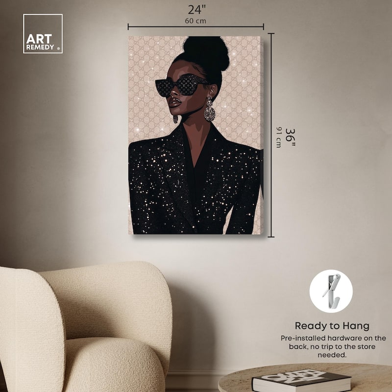 Elegant Woman Sparkle Canvas by Art Remedy, Gallery Wrapped